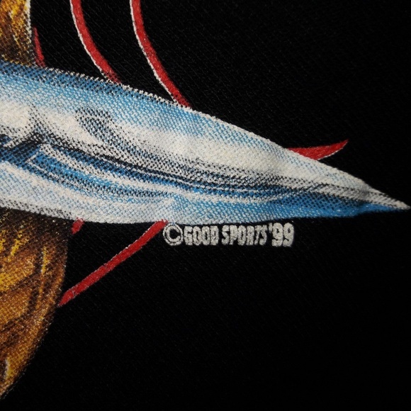 VINTAGE Black Graphic T-Shirt Sz XL Biker Blowout - Picture 6 of 8